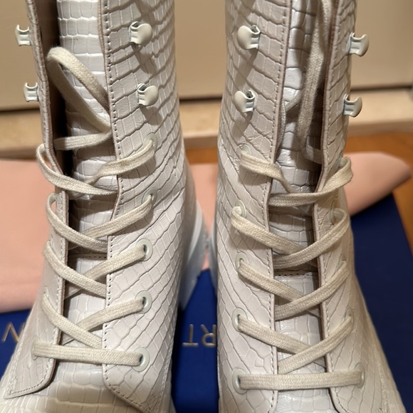 Stuart Weitzman Mckenzee mini croc print in white - Picture 9 of 9